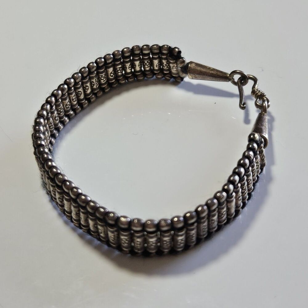 Sterling Silver Handwoven Bracelet 6.5" - Picture 11 of 15